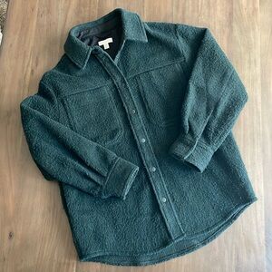 Top shop black brushed fleece oversized shacket size 6 US